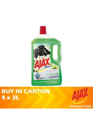 Ajax Fabuloso Lime Charcoal Fresh Multi Purpose Floor Cleaner 4 x 3L