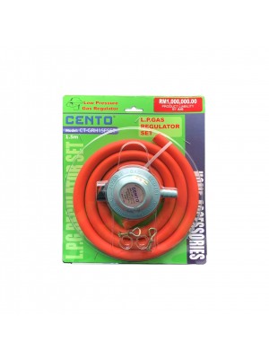 Cento GRH15FSET Gas Regulator + H.P. Gas Hose 9.5MM X 1.5M + Clip