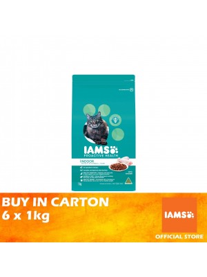 IAMS Cat Dry Food Adult Indoor Weight & Hairball Care Chicken 6 x 1kg