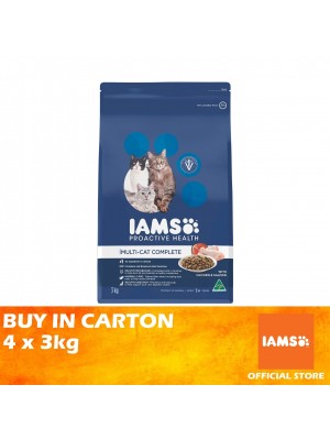 IAMS Cat Dry Food Adult Multi-Cat Complete Chicken & Salmon 4 x 3kg