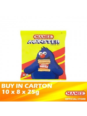 Mamee Monster Noodle Snacks Hot & Spicy 10 x 8 x 25g